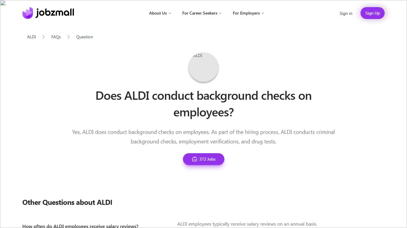 Does ALDI conduct background checks on employees? ALDI FAQs JobzMall
