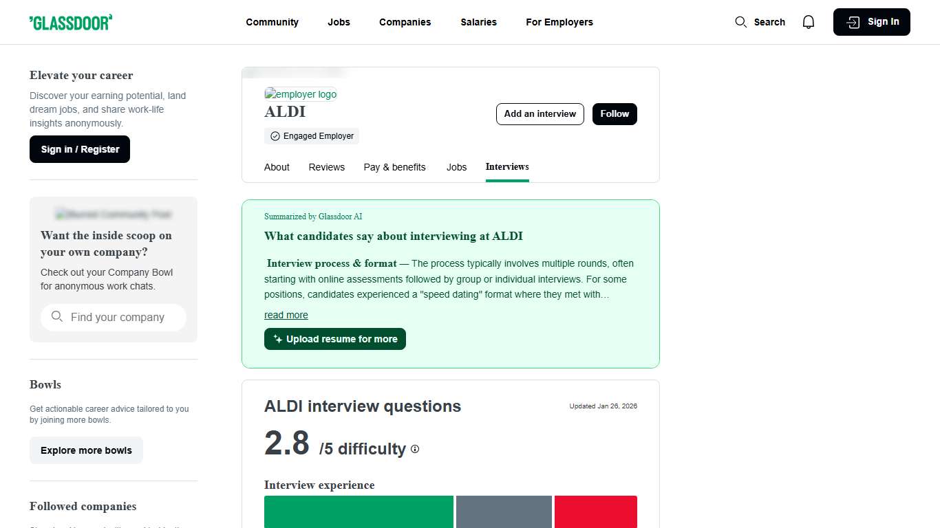 ALDI Interview Experience & Questions (2026) Glassdoor